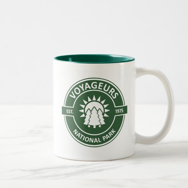 Voyageurs National Park Sun Trees Two-Tone Coffee Mug (Right)