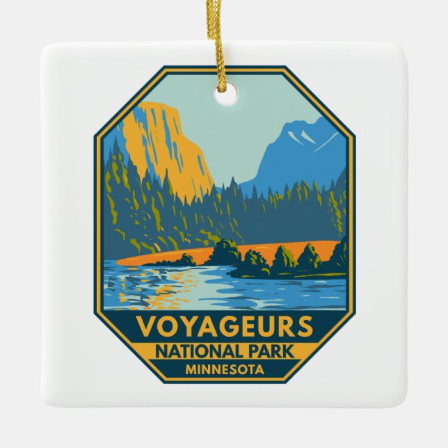Voyageurs National Park Vintage  Ceramic Ornament (Front)