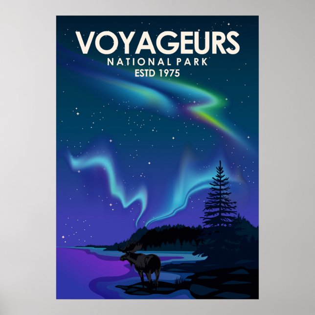 Voyageurs National Park Vintage Minimal Travel Poster (Front)