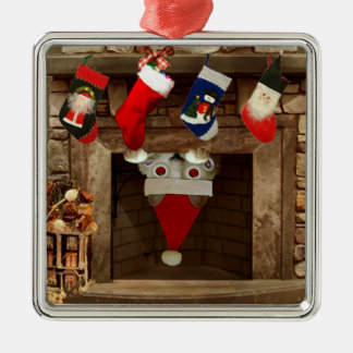Voyeur Cat is Coming to Town Metal Tree Decoration