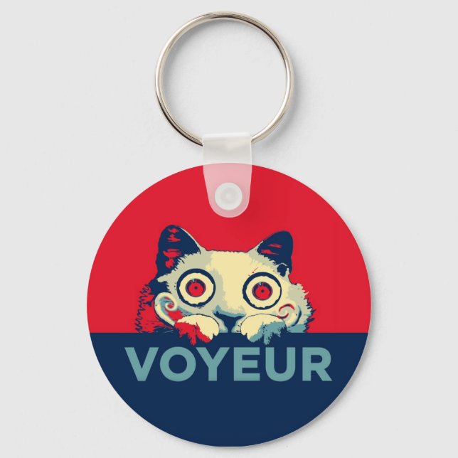 VOYEUR Cat Propaganda Key Ring (Front)