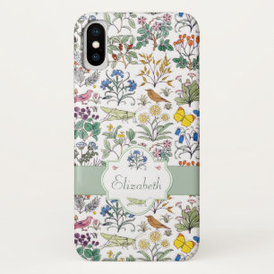 Voysey Apothecary's Garden Pattern Personalised iPhone X Case