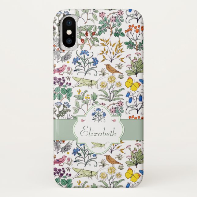 Voysey Apothecary's Garden Pattern Personalised Case-Mate iPhone Case (Back)