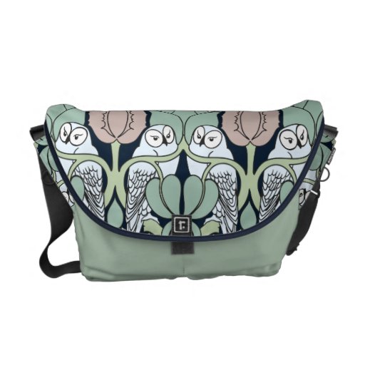 Voysey Art Nouveau Owls Nest Patten Messenger Bag | Zazzle