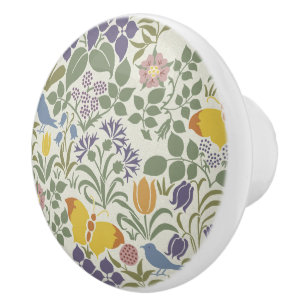 Voysey Wildflowers Ceramic Knob
