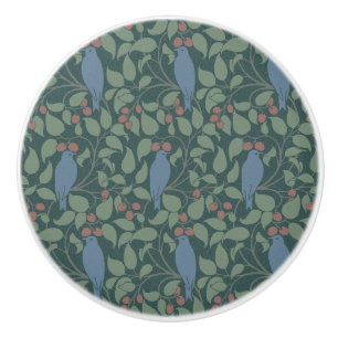 Voysey's Birds in Berry Bush Ceramic Knob