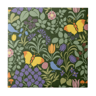 Voysey's Wildflowers Ceramic Tile