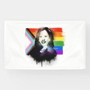 VP Kamala Harris LGBTQ Progress Pride Graffiti Banner