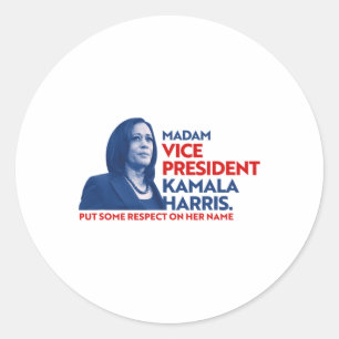 Vp Kamala Harris Respect On Her Name 2020 Joe Bide Classic Round Sticker