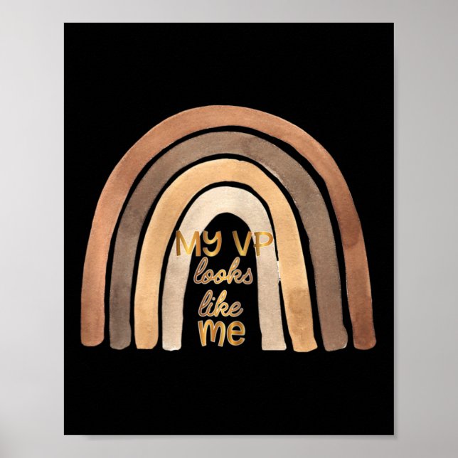 Vp Looks Like Me Kamala Harris Child Girl Rainbow  Poster (Front)