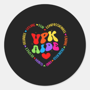 Vpk Aide First Day Of Back To School Appreciation Classic Round Sticker