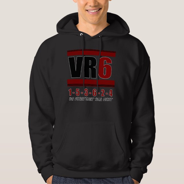 VR6 Engine Tuning Golf Car Cylinder Ignition Order Hoodie (Front)