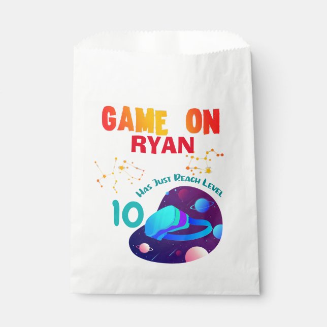 VR Birthday Boy Gamer Party Group Matching  Favour Bags (Front)