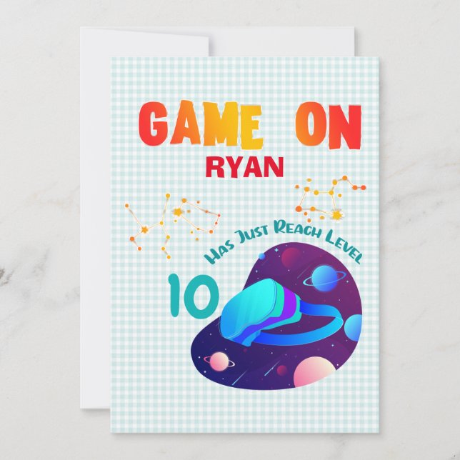 VR Birthday Boy Gamer Party Group Matching  Invitation (Front)