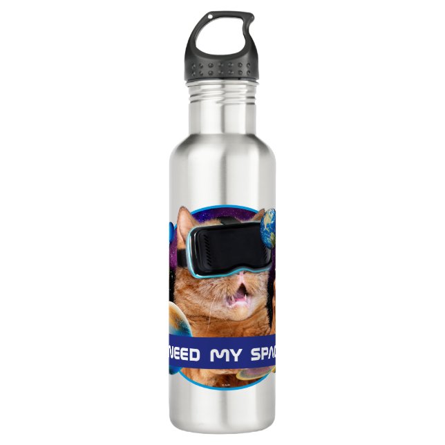 VR Cat In Space 710 Ml Water Bottle (Front)