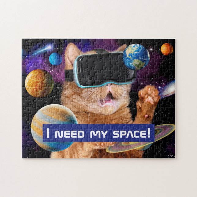 VR Cat In Space Jigsaw Puzzle (Horizontal)