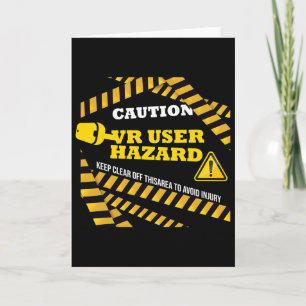 Vr Console Virtual Reality Caution Hazard Pc Nerd  Card