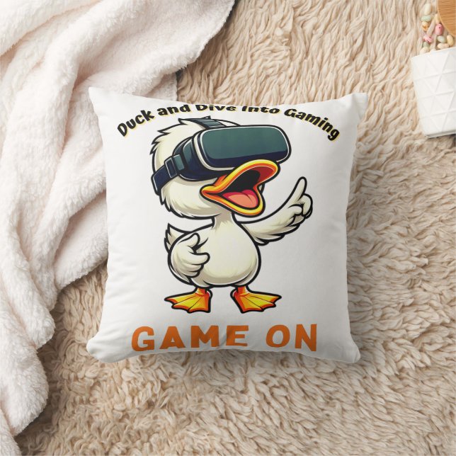 VR Duck Gamer Computer Nerd Cushion (Blanket)
