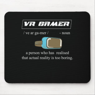 Vr Gamer Gaming Virtual Reality Geek Nerd Gift Mouse Mat