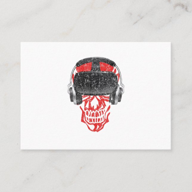 Vr Gamer Headset Video Game Skull- Virtual Reality Business Card (Front)