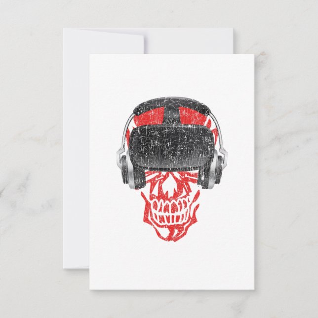 Vr Gamer Headset Video Game Skull- Virtual Reality Invitation (Front)