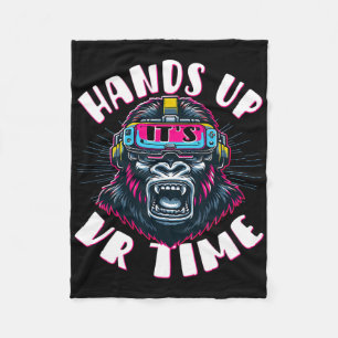 Vr Gamer Vr Player Virtual Reality Vr Game Video G Fleece Blanket