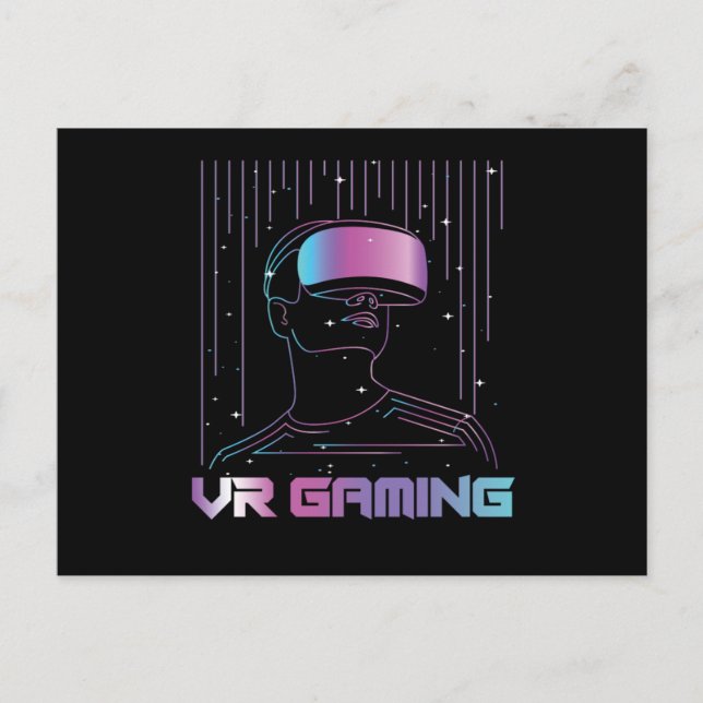 VR Gaming Virtual Reality Gamer Geek Nerd Gift Postcard (Front)