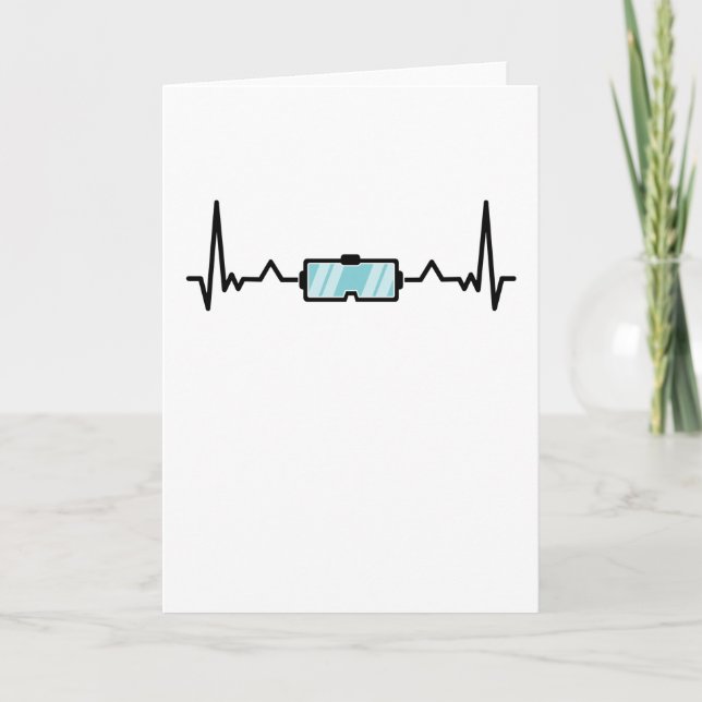 VR Gift Virtual Reality Gamer Heartbeat Card (Front)