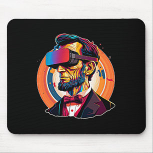 Vr Headset Abraham Lincoln Video Game Virtual Real Mouse Mat