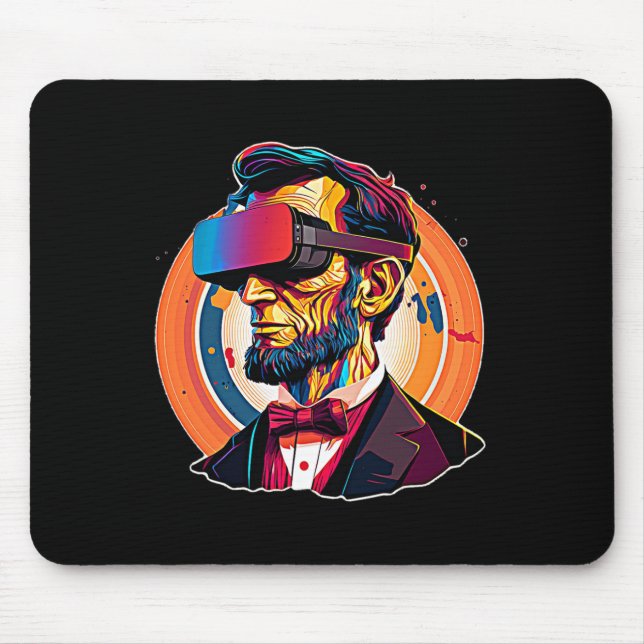 Vr Headset Abraham Lincoln Video Game Virtual Real Mouse Mat (Front)