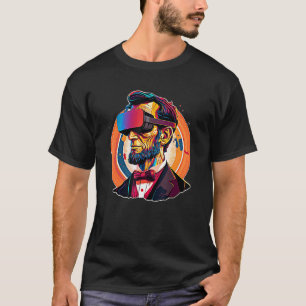 VR Headset Abraham Lincoln Video Game Virtual Real T-Shirt