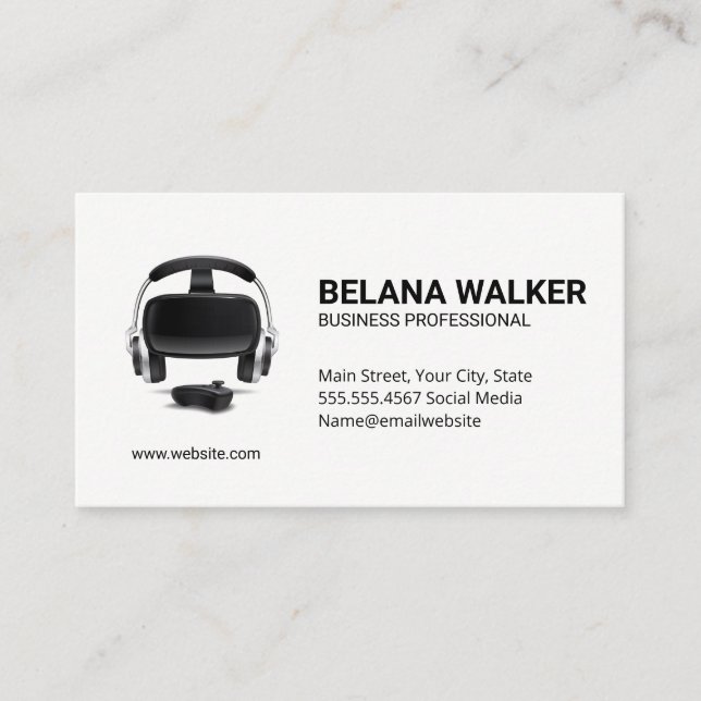 VR Headset | Tech Business Card (Front)