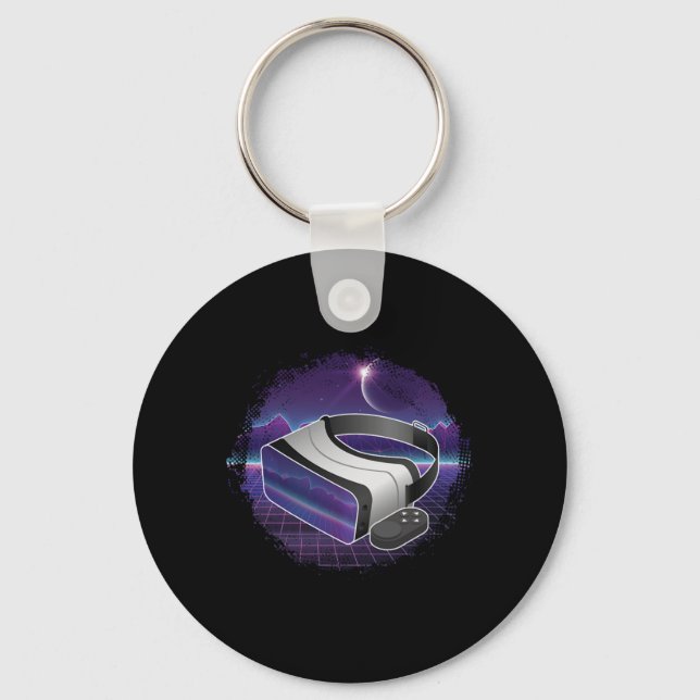 VR Headset Virtual Reality Gamer Gaming Geek Gift Key Ring (Front)