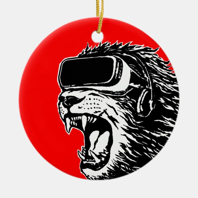 VR Lion Ceramic Tree Decoration (Front)