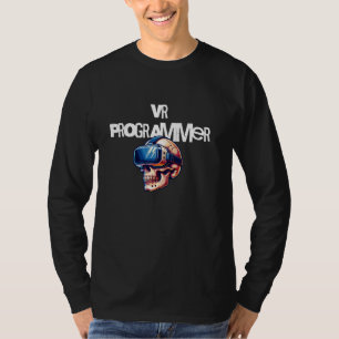 Vr programmer code retro refactor edgy skull T-Shirt
