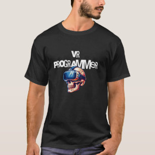 Vr programmer code retro refactor edgy skull T-Shirt