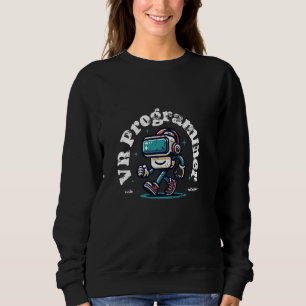 Vr programmer code retro refactor happy computer V Sweatshirt