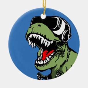 VR T-rex Ceramic Tree Decoration