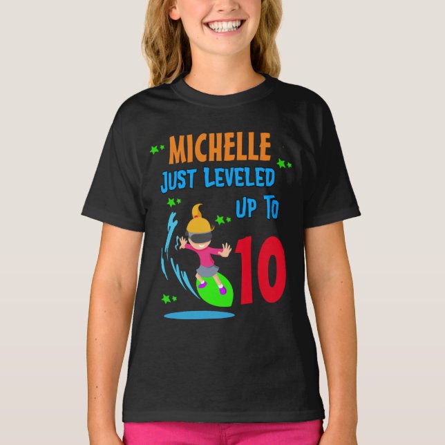 VR Virtual Reality Birthday Party Girl Custom T-Shirt (Front)