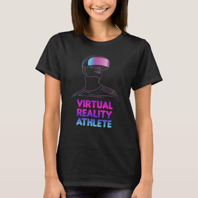 VR Virtual Reality Player PC Nerd Athlete Gaming G T-Shirt (Front)