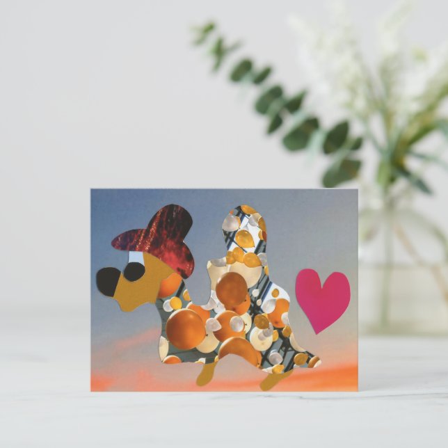 Vrolijk figuur wenst je een fijne verjaardag feest postcard (Standing Front)