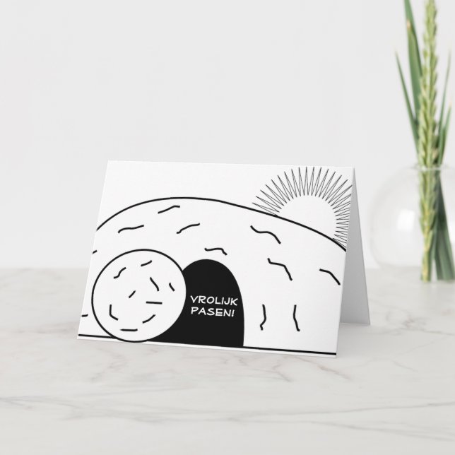 Vrolijk Pasen Dutch Happy Easter Card Empty Tomb (Front)