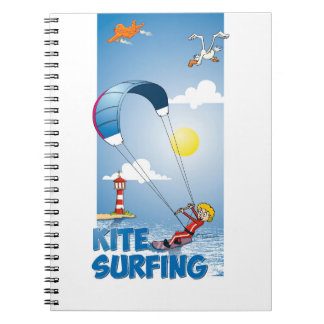 Vrolijke kite surfing. notebook