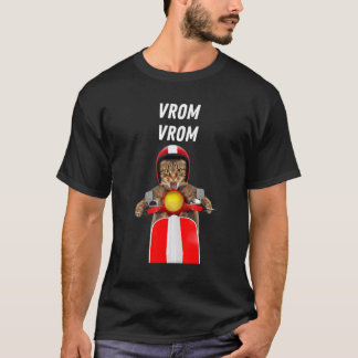 Vrom Vrom Crazy Cat Motorcycle Racing Cool Feline T-Shirt