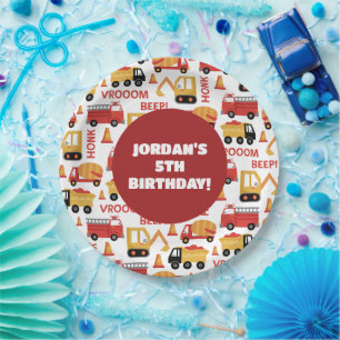 Vroom Honk Beep! Trucks  Paper Plate