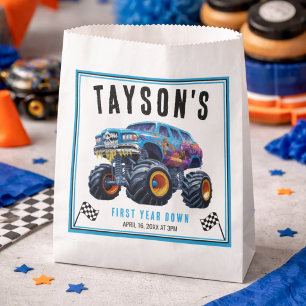 Vroom Zoom Monster Truck Boom 1st Birthday Party Favour Bags