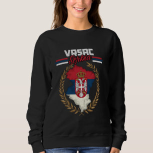 Vrsac Serbia Travel Serbian Flag Map Srbija Sweatshirt