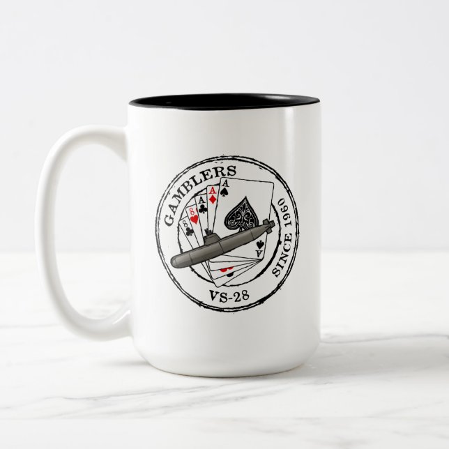 VS-28 GAMBLERS SINCE 1960 Two-Tone COFFEE MUG (Left)