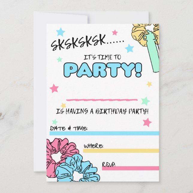 VSCO Girl Birthday Party Invitations (Front)