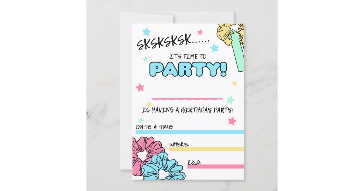 Vsco Girl Birthday Party Invitations 